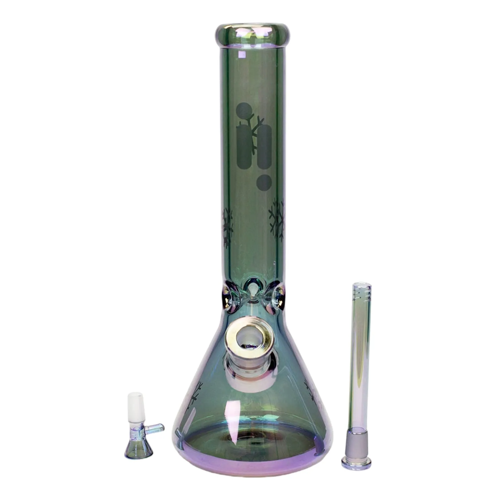 14" Infyniti Snowflake Metallic Beaker Bong