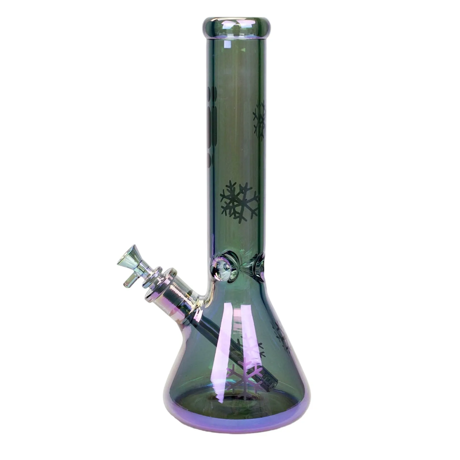 14" Infyniti Snowflake Metallic Beaker Bong