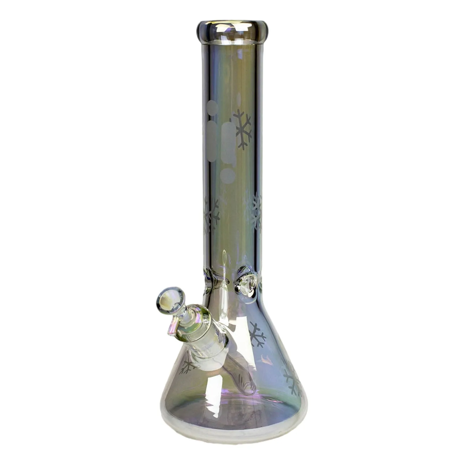 14" Infyniti Snowflake Metallic Beaker Bong