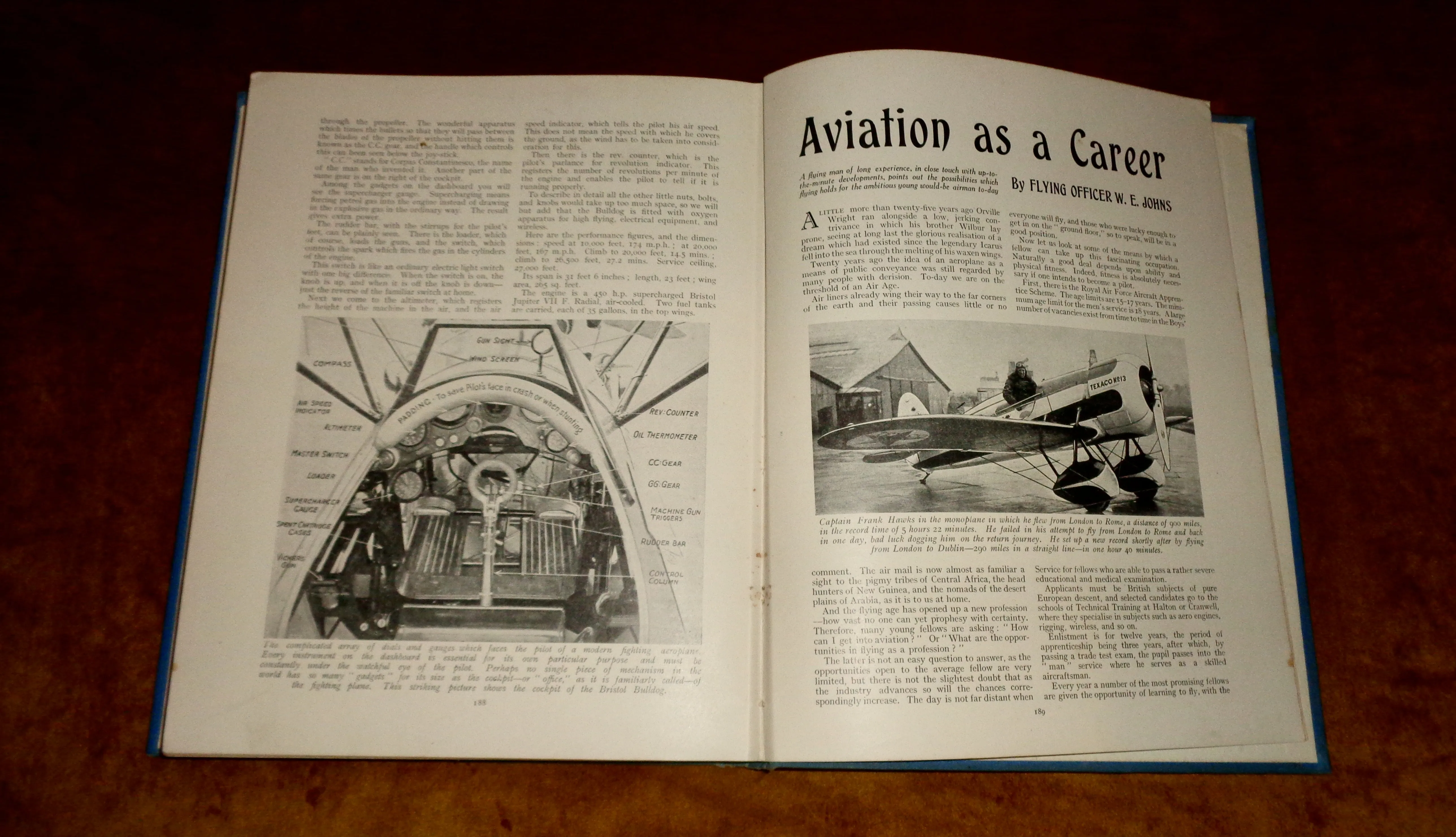 1931 The Modern Boy's Book Of Aircraft With Articles By WE Johns & Other Pilots