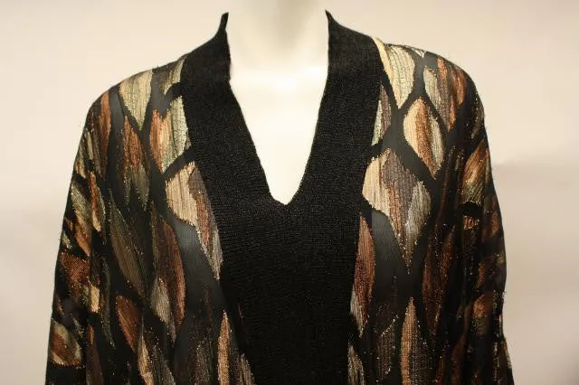 1980s Metallic Sheer Dress or Tunic