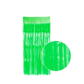 2m Metallic Neon Shimmer Curtain - Fluro Green