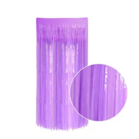 2m Metallic Neon Shimmer Curtain - Fluro Purple