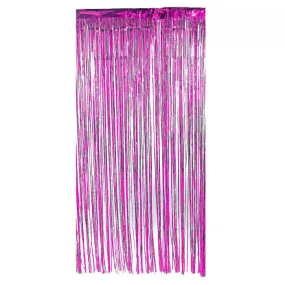 2m Metallic Shimmer Curtain - Hot Pink