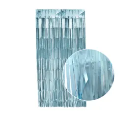 2m Metallic Shimmer Curtain - Matte Blue