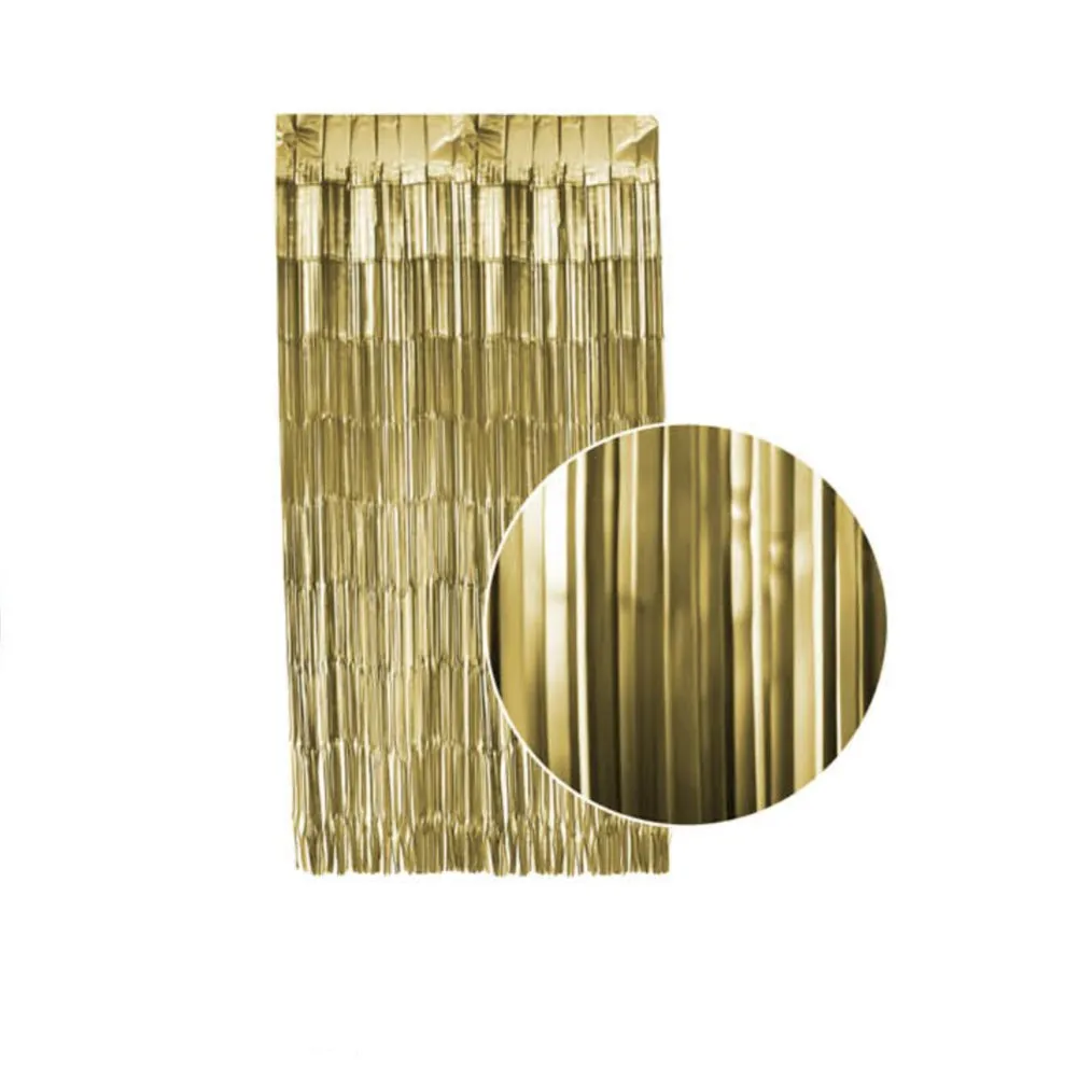 2m Metallic Shimmer Curtain - Matte Gold