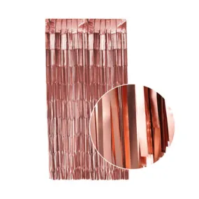 2m Metallic Shimmer Curtain - Matte Rose Gold