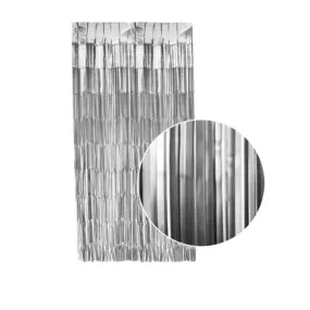 2m Metallic Shimmer Curtain - Matte Silver