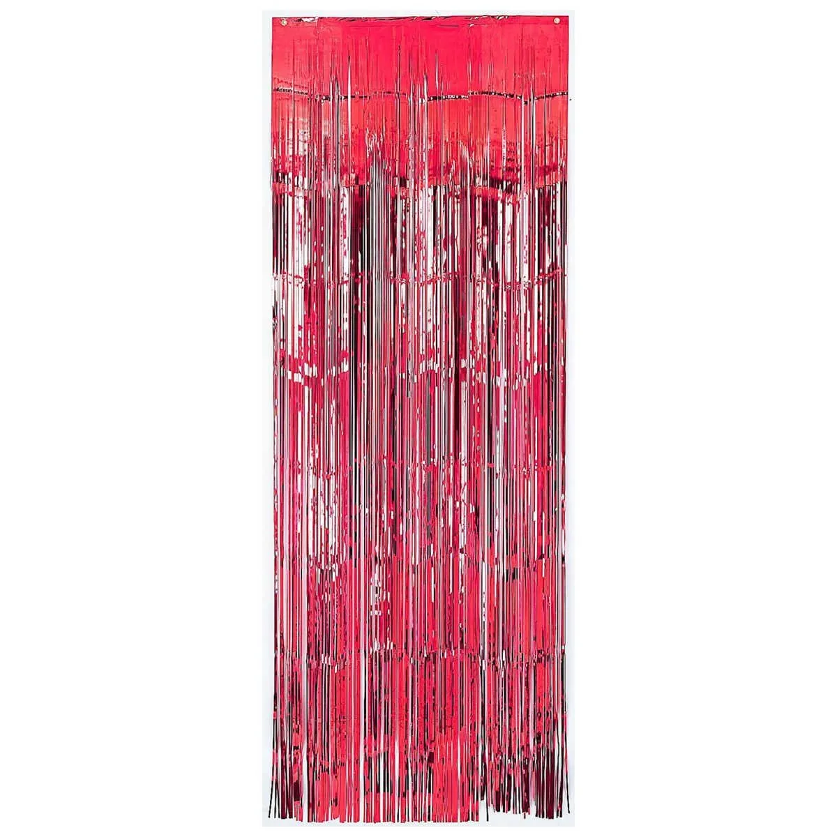 2m Metallic Shimmer Curtain - Red