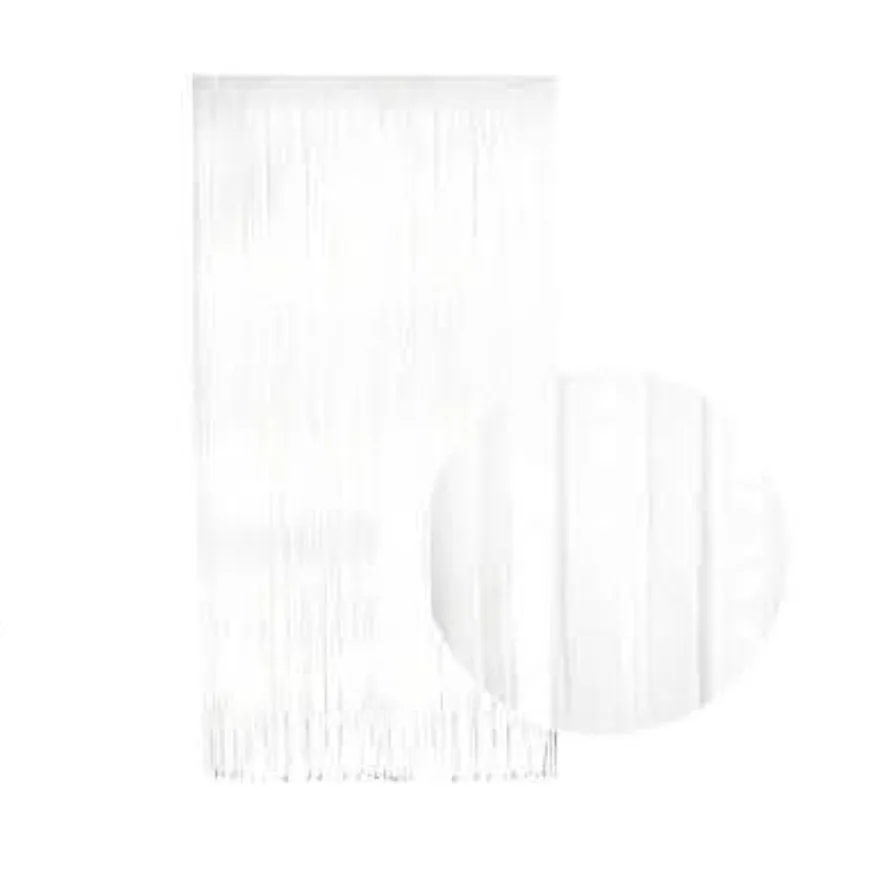 2m Metallic Shimmer Curtain - White