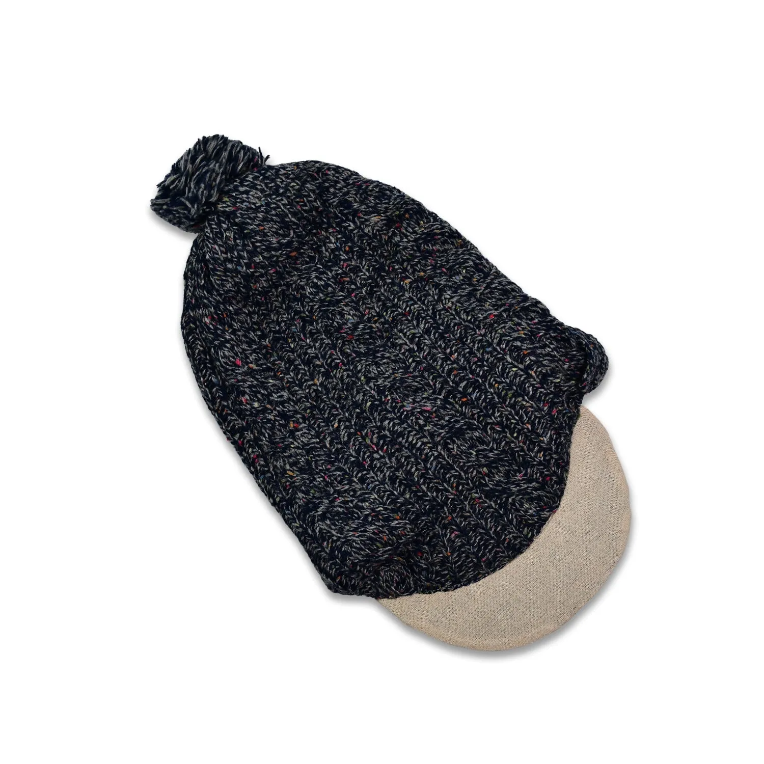 6345 Solid Texture Winter Woolen Beanie Caps