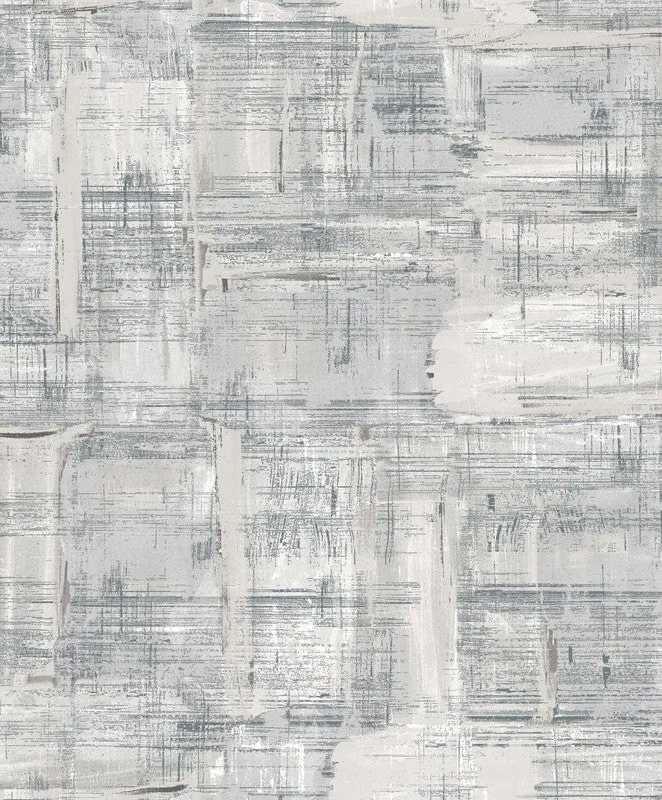 Abstract Wallpaper in Silver Grey/Cream