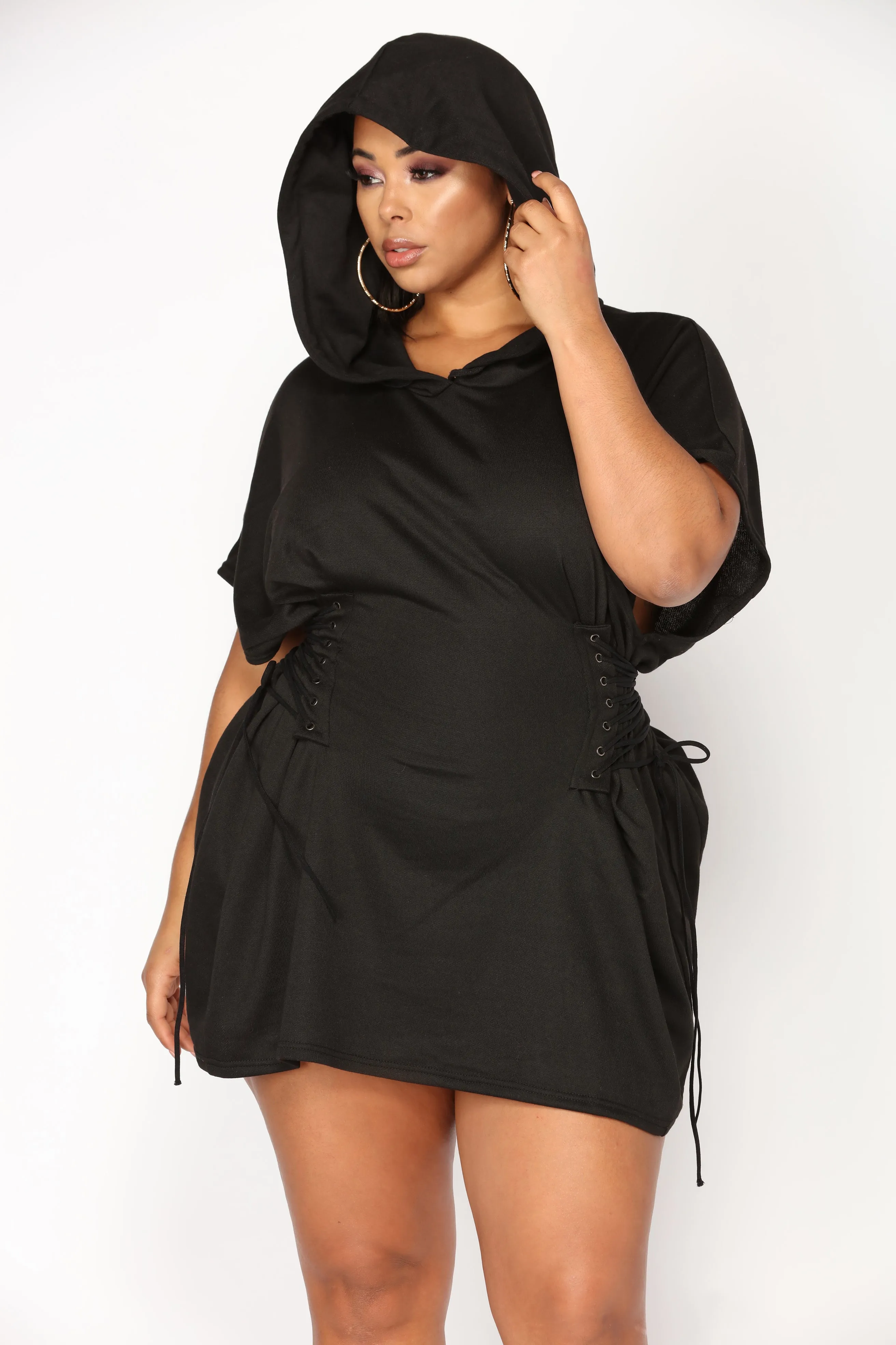 Act On It Hooded Tunic - Black