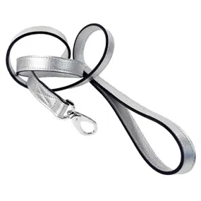 After Eight Dog Leash in Metallic Silver