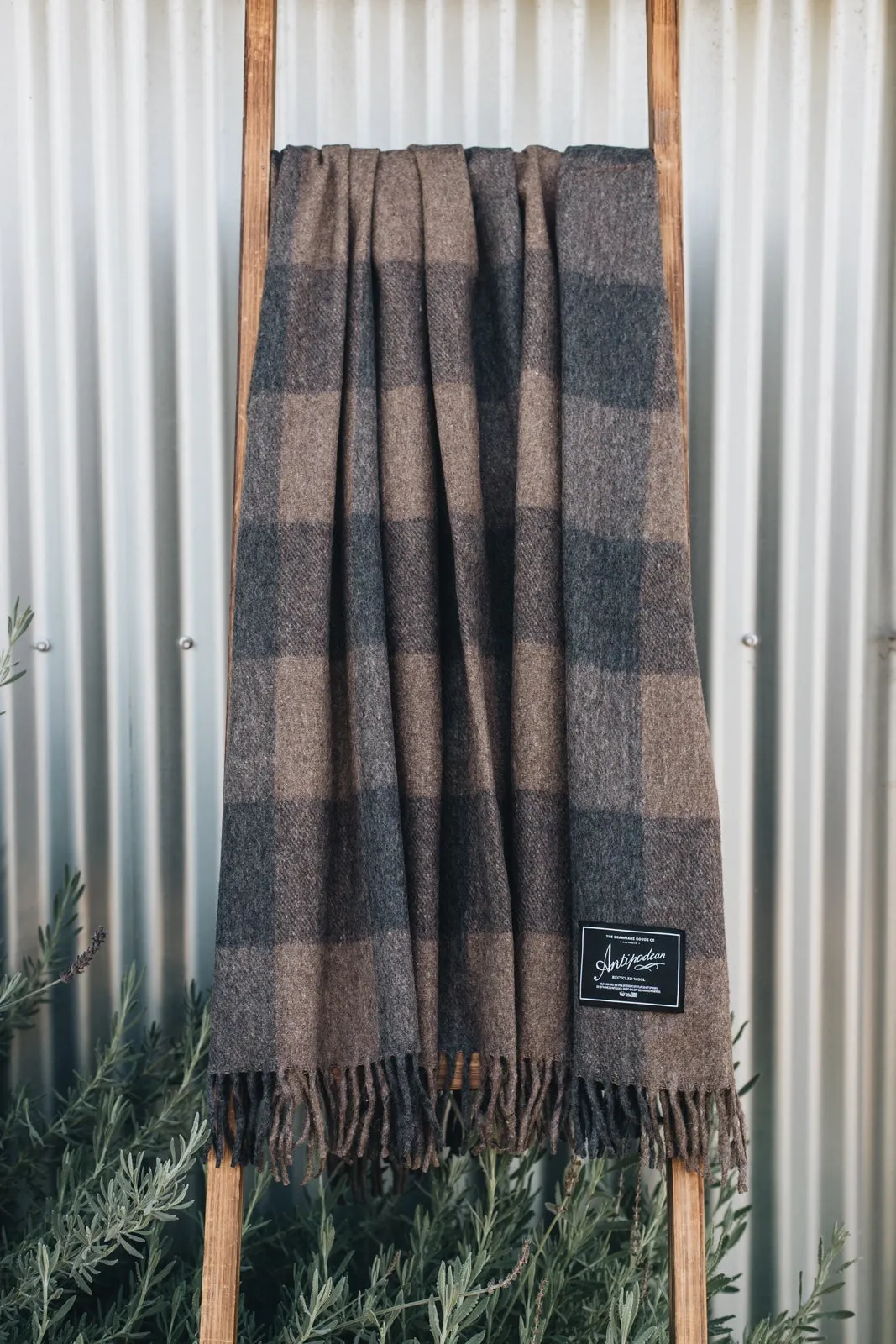 Antipodean Collection | Recycled Wool Check Blankets | Ash