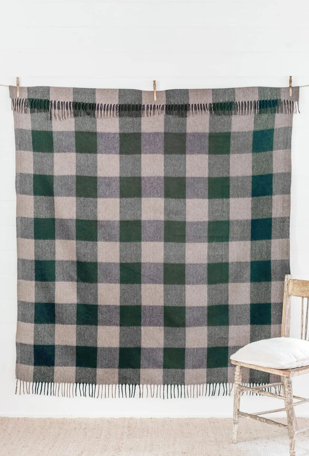 Antipodean Collection | Recycled Wool Check Blankets | Cypress