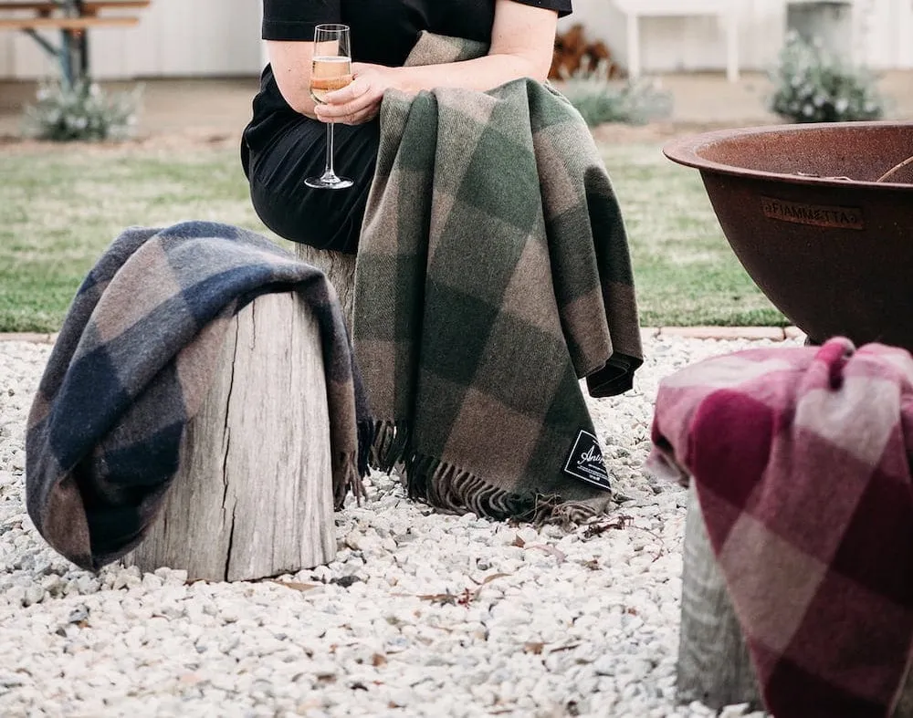 Antipodean Collection | Recycled Wool Check Blankets | Cypress