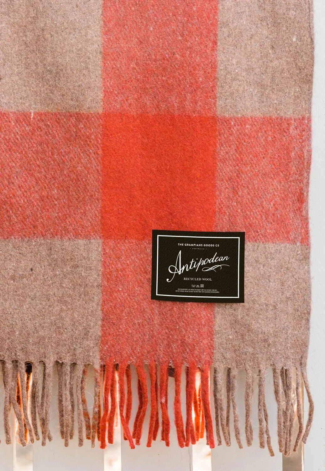 Antipodean Collection | Recycled Wool Check Blankets | Terra Rossa