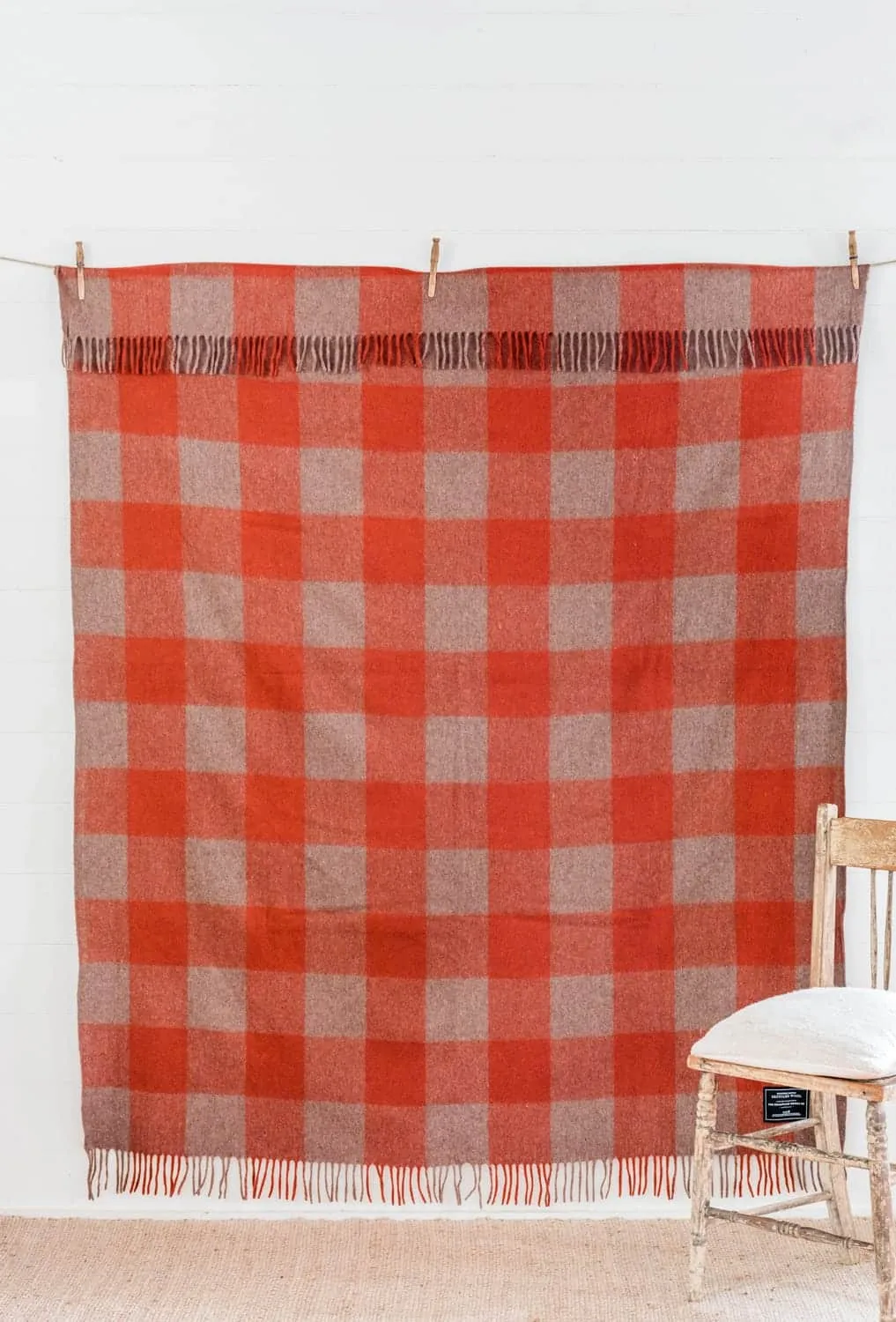 Antipodean Collection | Recycled Wool Check Blankets | Terra Rossa