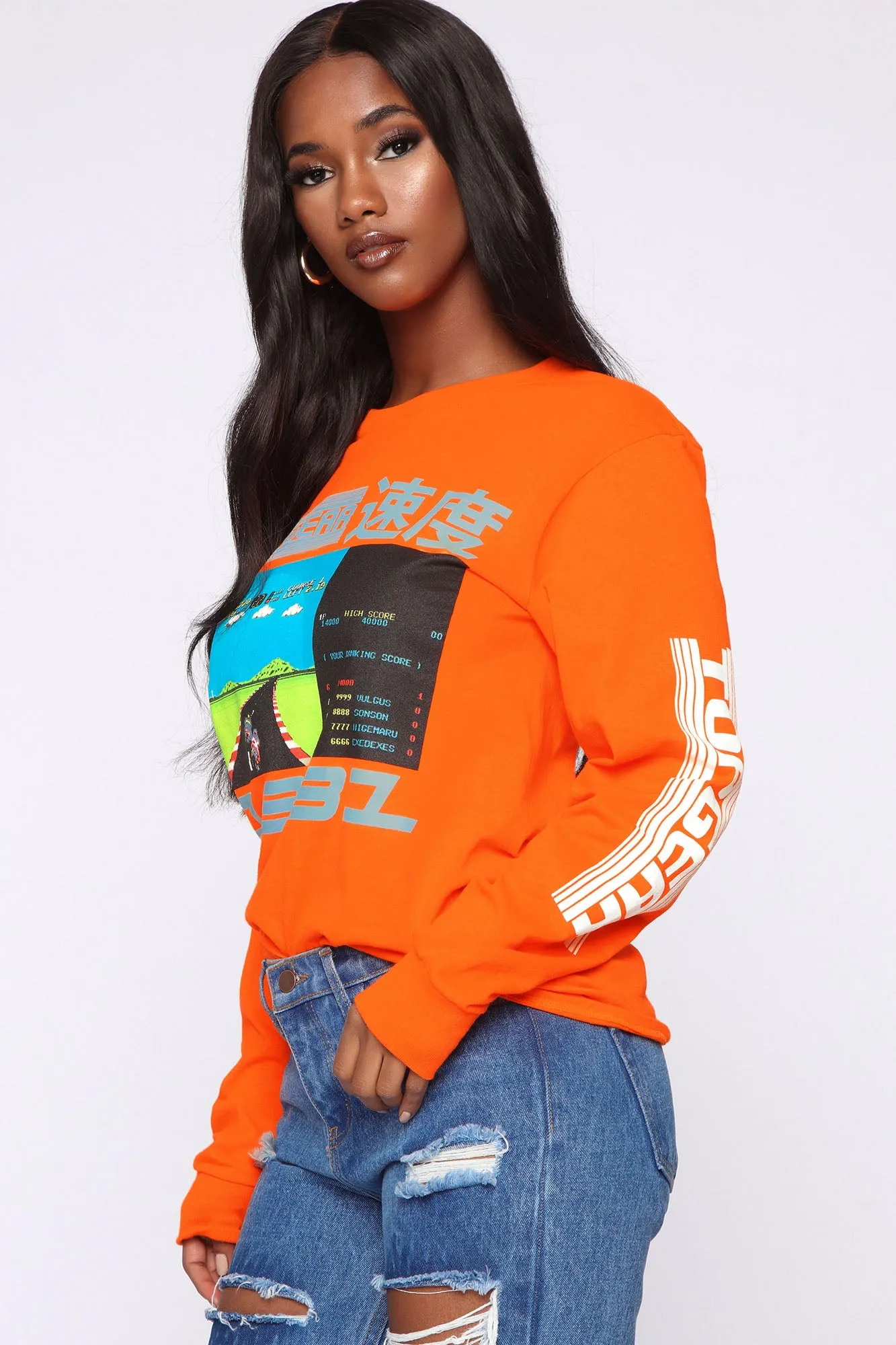 Arcade LS Tunic Tee - Orange