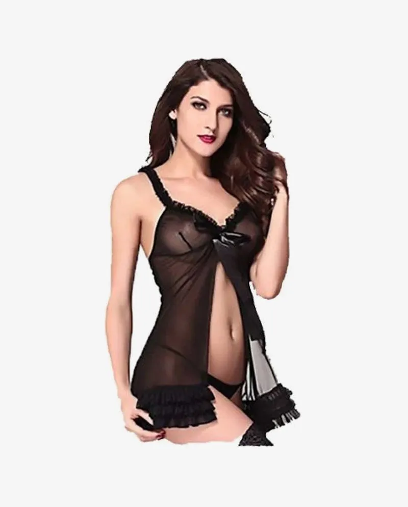 Babydoll Nightwear Lingerie Layered Open Front Design