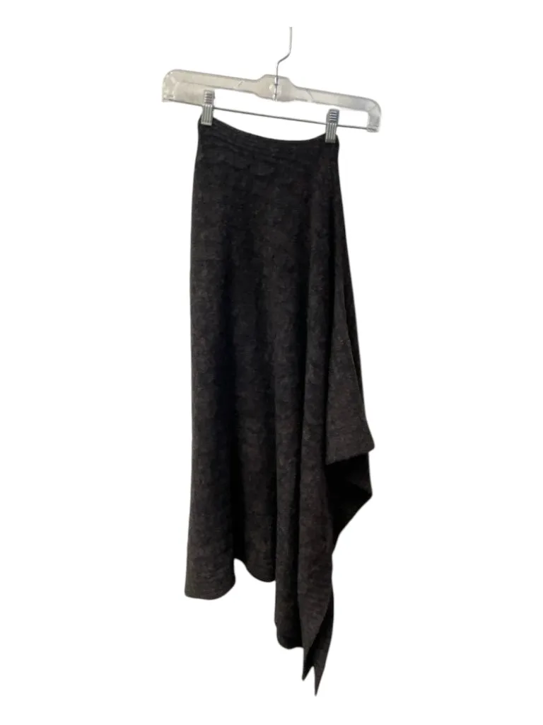 Barefoot Dreams Dark Gray Nylon Blend Wide Neck Ribbed Heathered Poncho