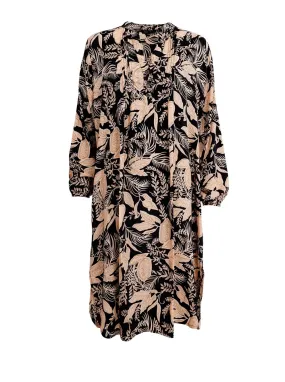 BC Luna Pleat Dress Black Floral