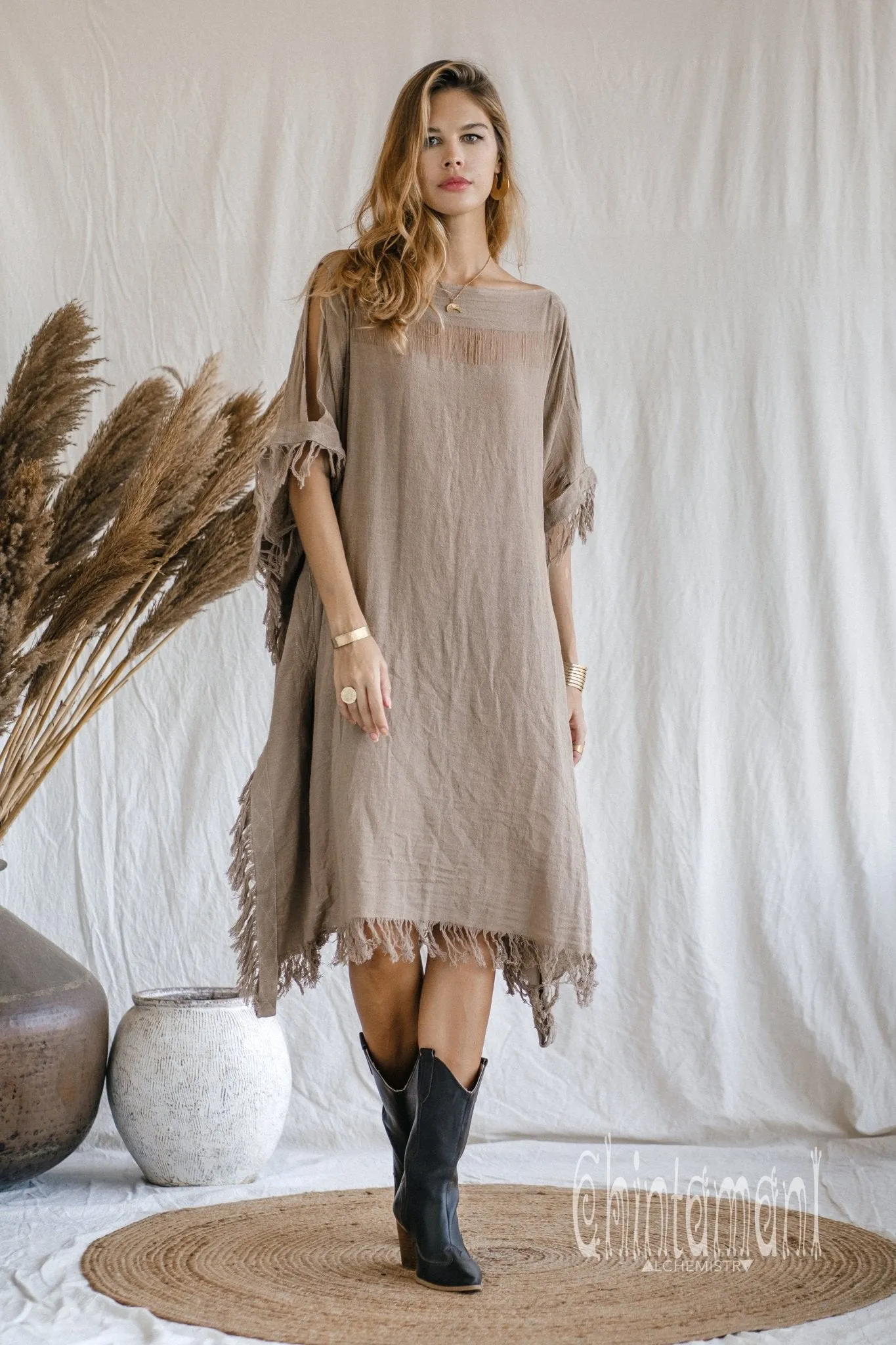 Beach Poncho Dress / Coffee