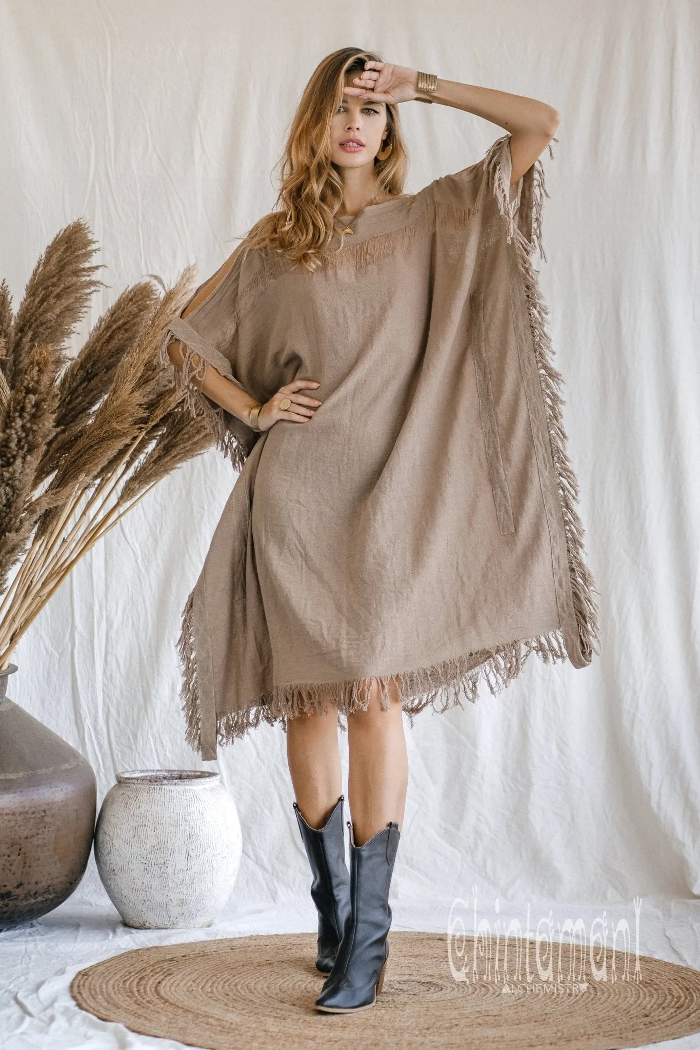 Beach Poncho Dress / Coffee