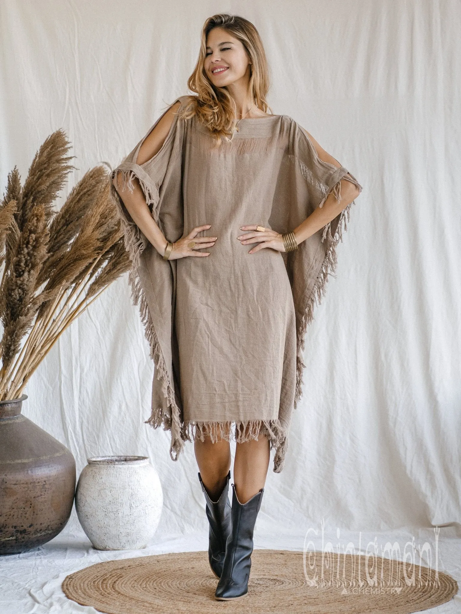 Beach Poncho Dress / Coffee