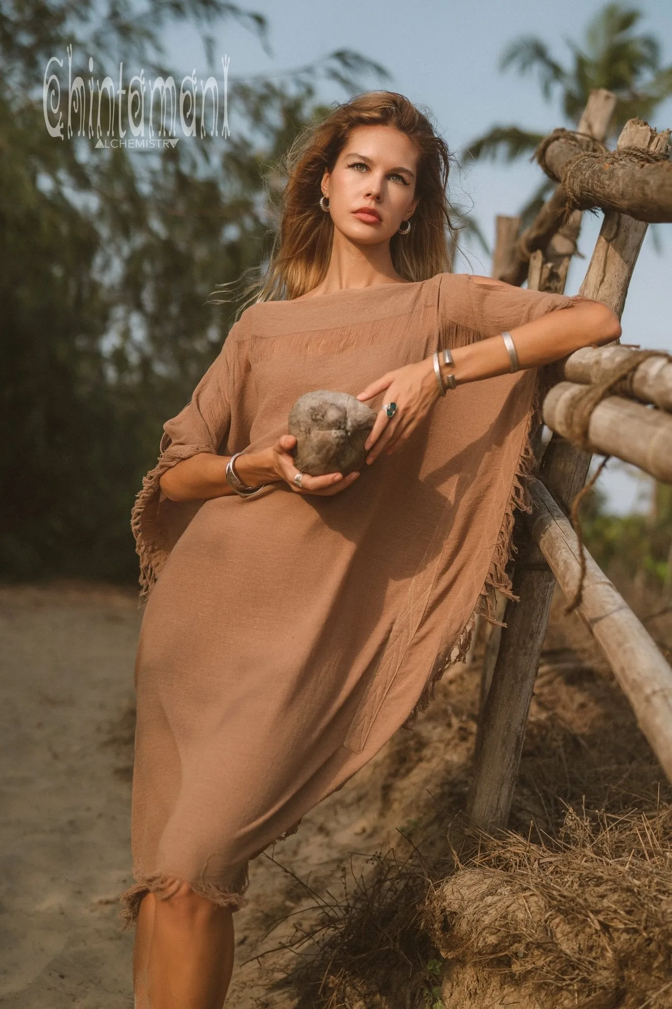 Beach Poncho Dress / Coffee