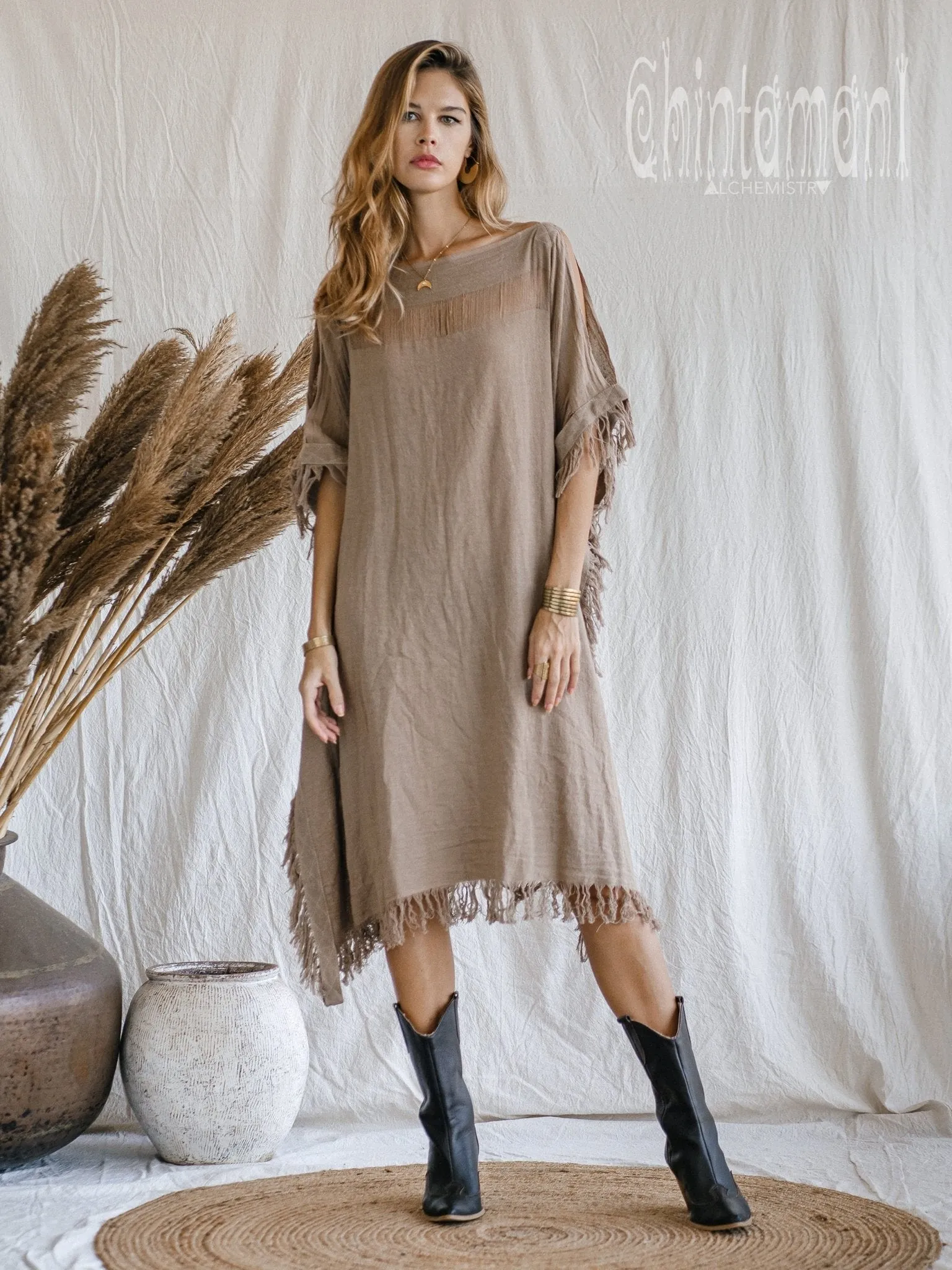 Beach Poncho Dress / Coffee