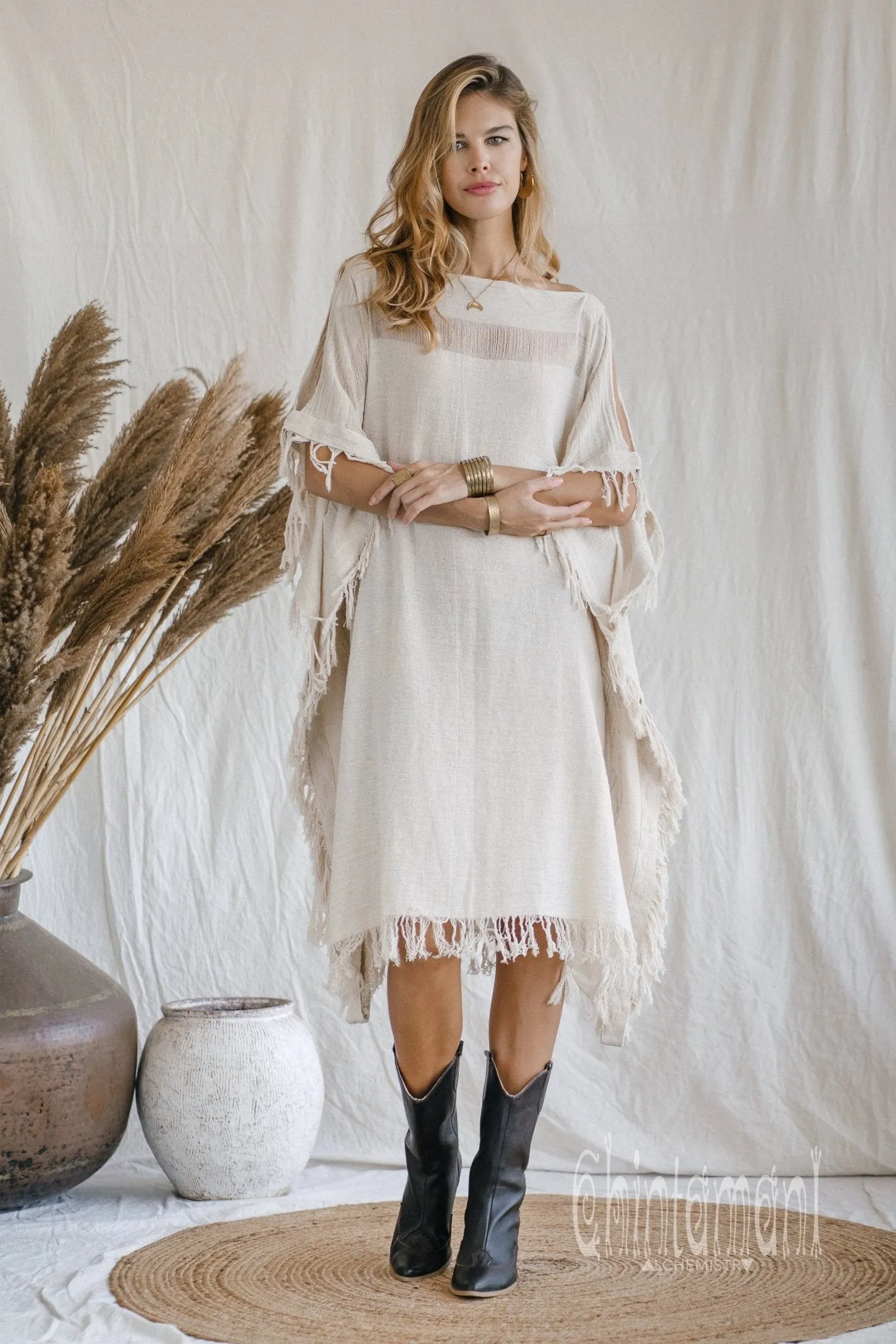 Beach Poncho Dress / Off White