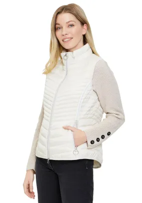 Betty Barclay Quilted Short Gilet, Light Almond