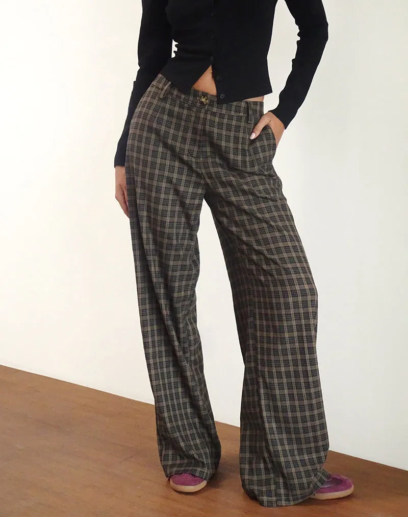 Binar Trouser in Dark Brown Check