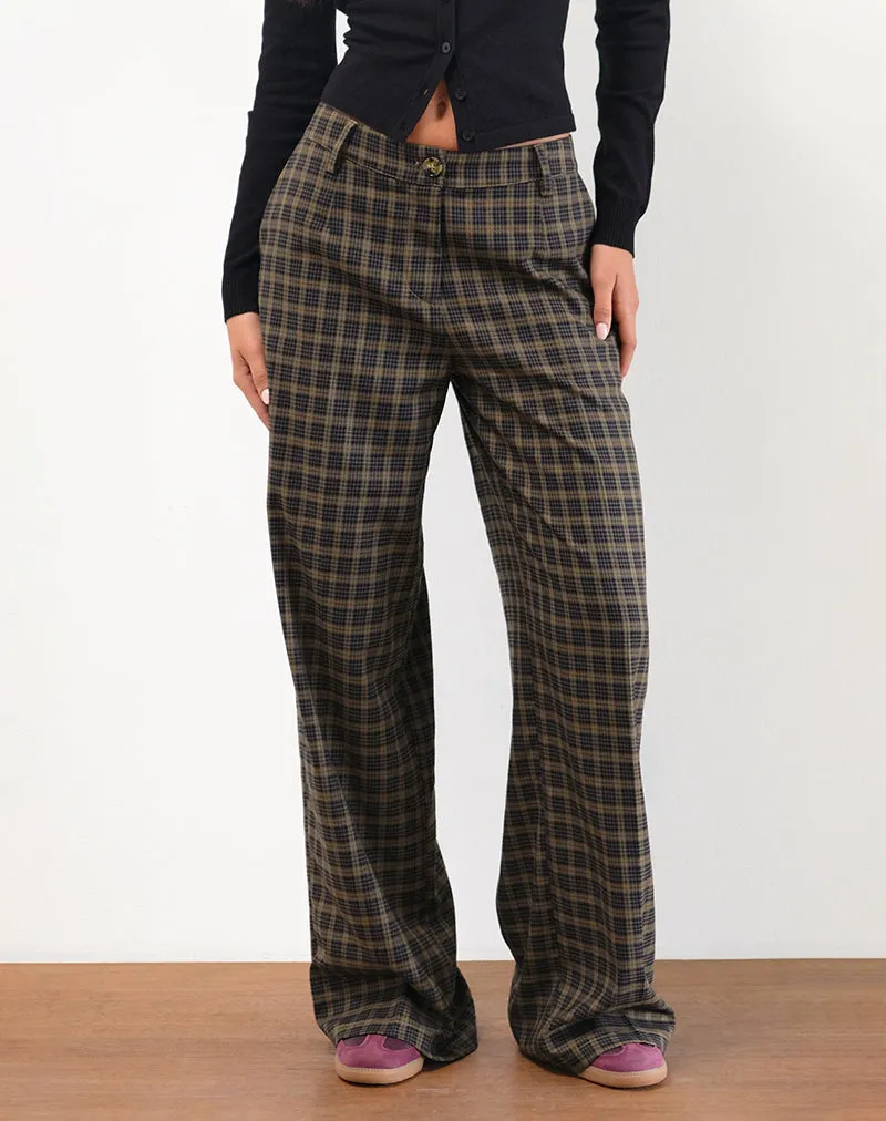 Binar Trouser in Dark Brown Check