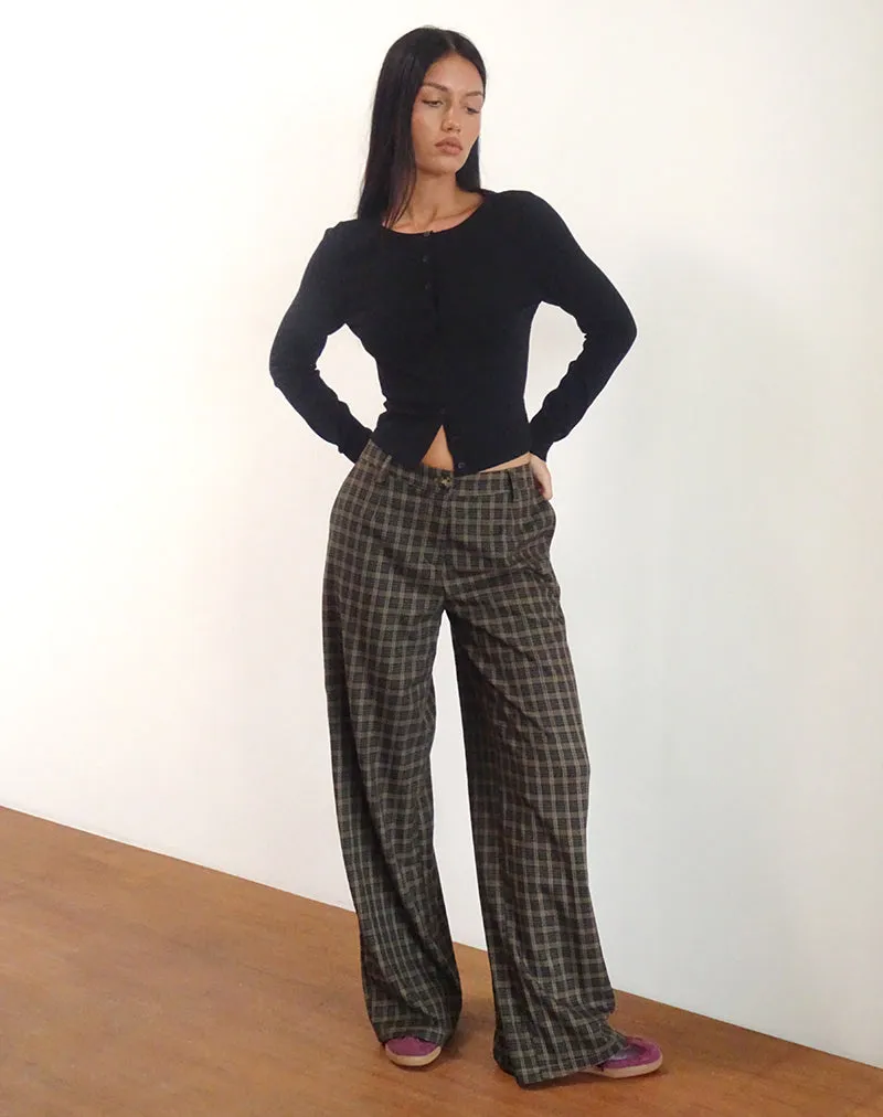 Binar Trouser in Dark Brown Check