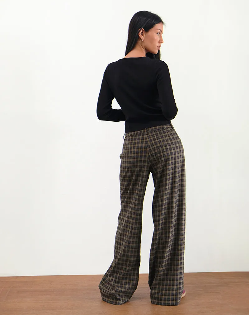 Binar Trouser in Dark Brown Check