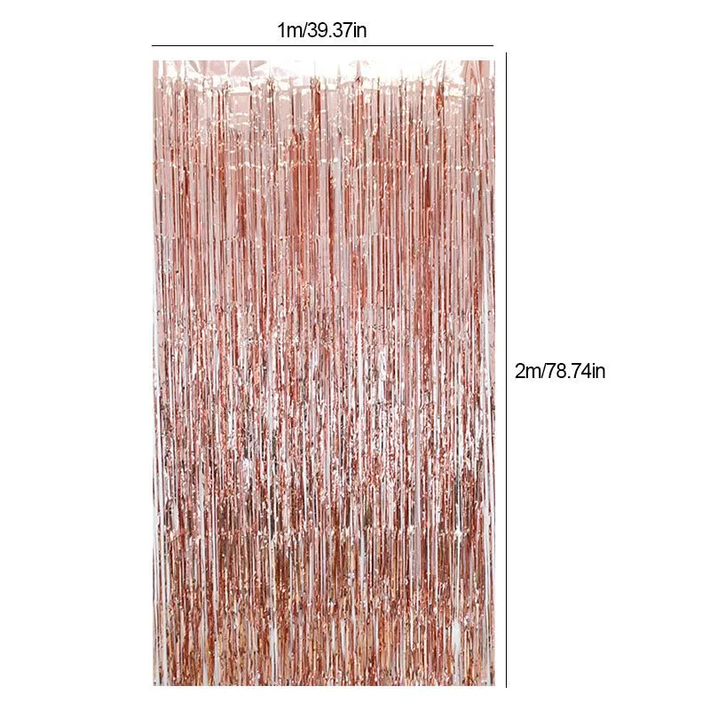 Black Metallic Fringe Tinsel Curtain Backdrop