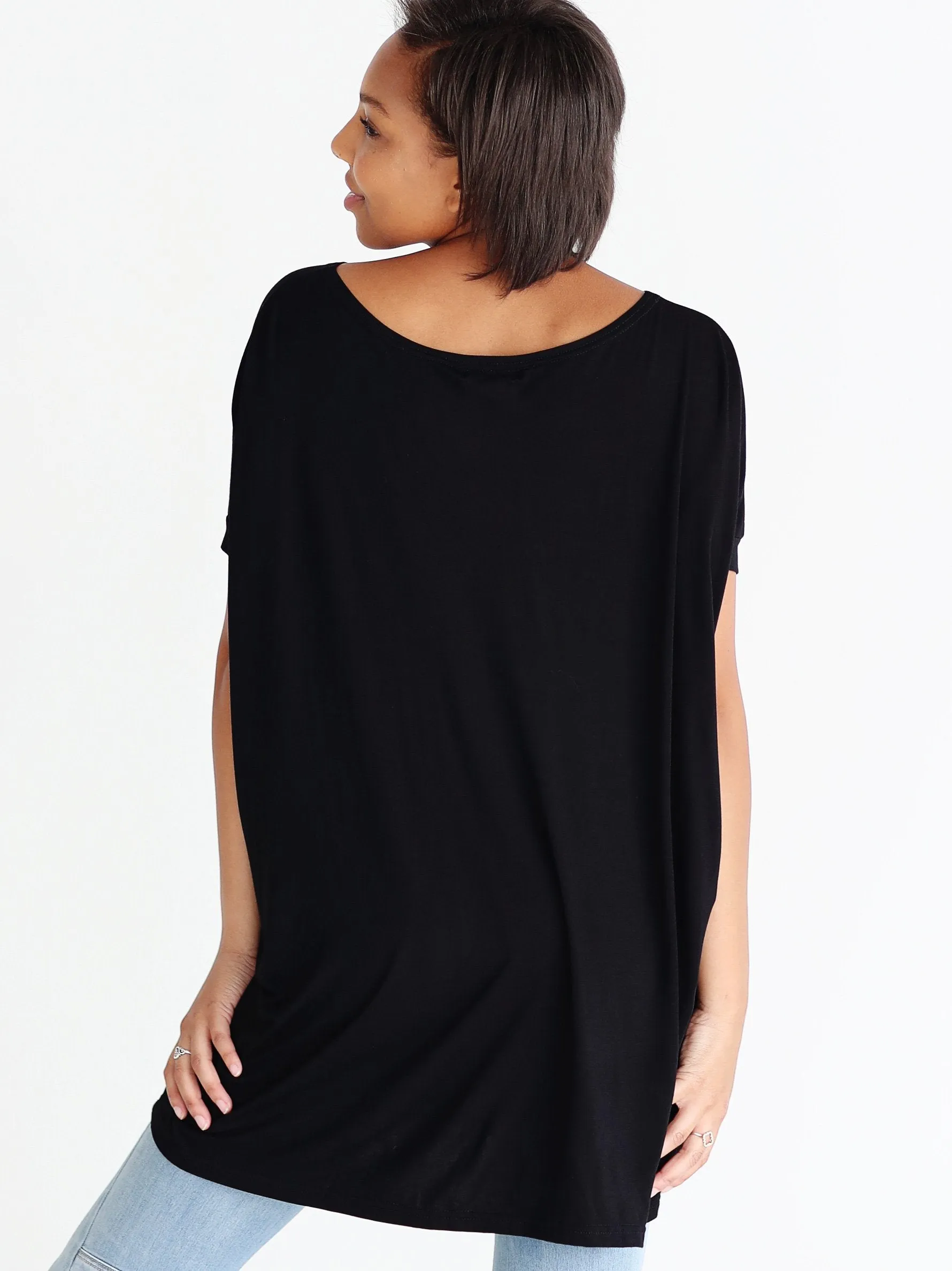 Black Short Sleeve Tunic