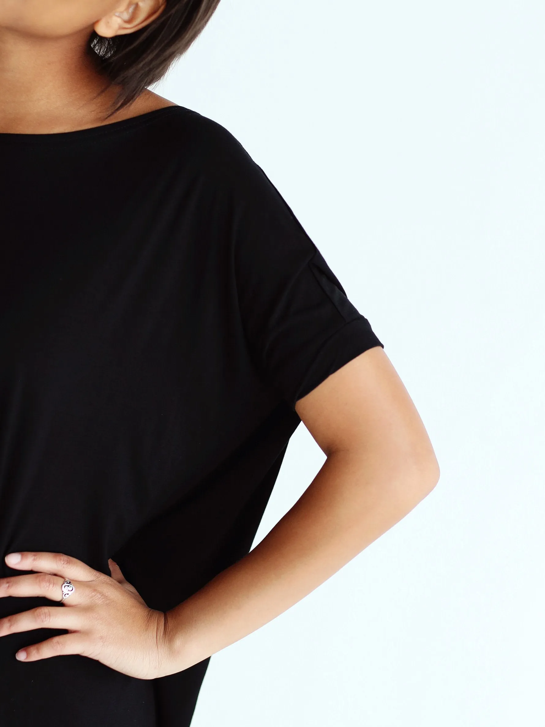 Black Short Sleeve Tunic