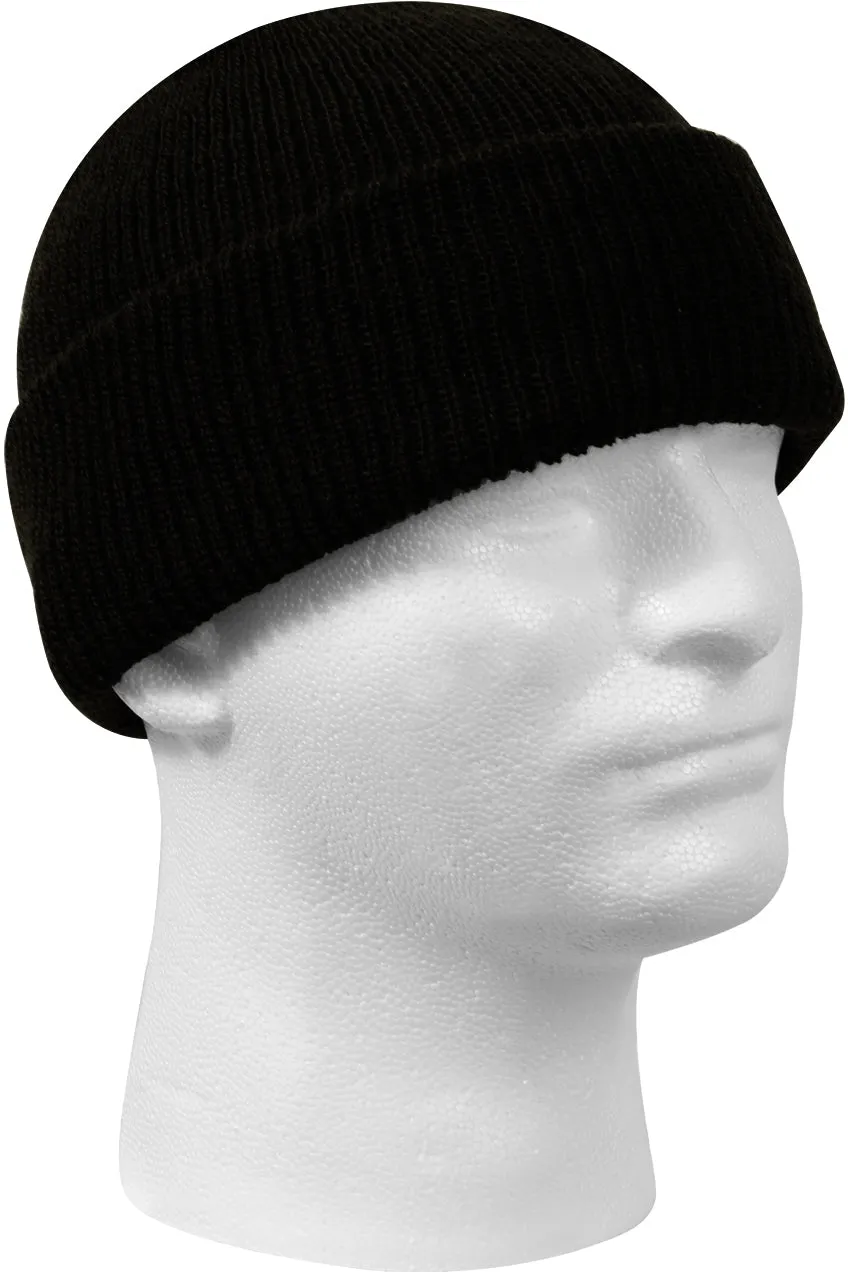 Black - Wool Watch Cap Beanie Genuine GI US Govt Dept of Defense Winter Hat