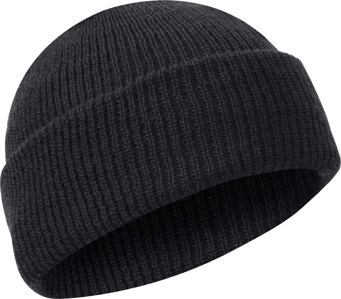 Black - Wool Watch Cap Beanie Genuine GI US Govt Dept of Defense Winter Hat