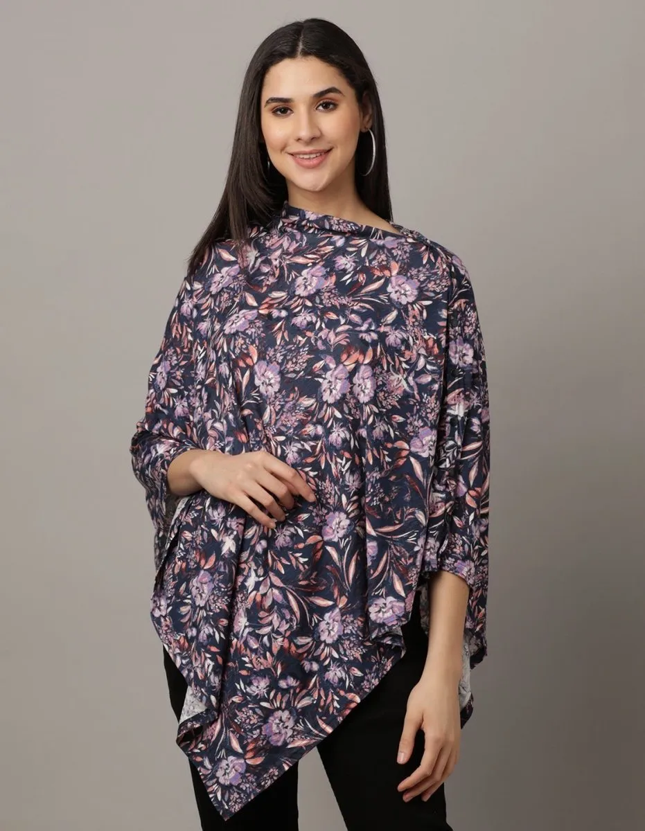 Blue Floral Nursing Cover and Top