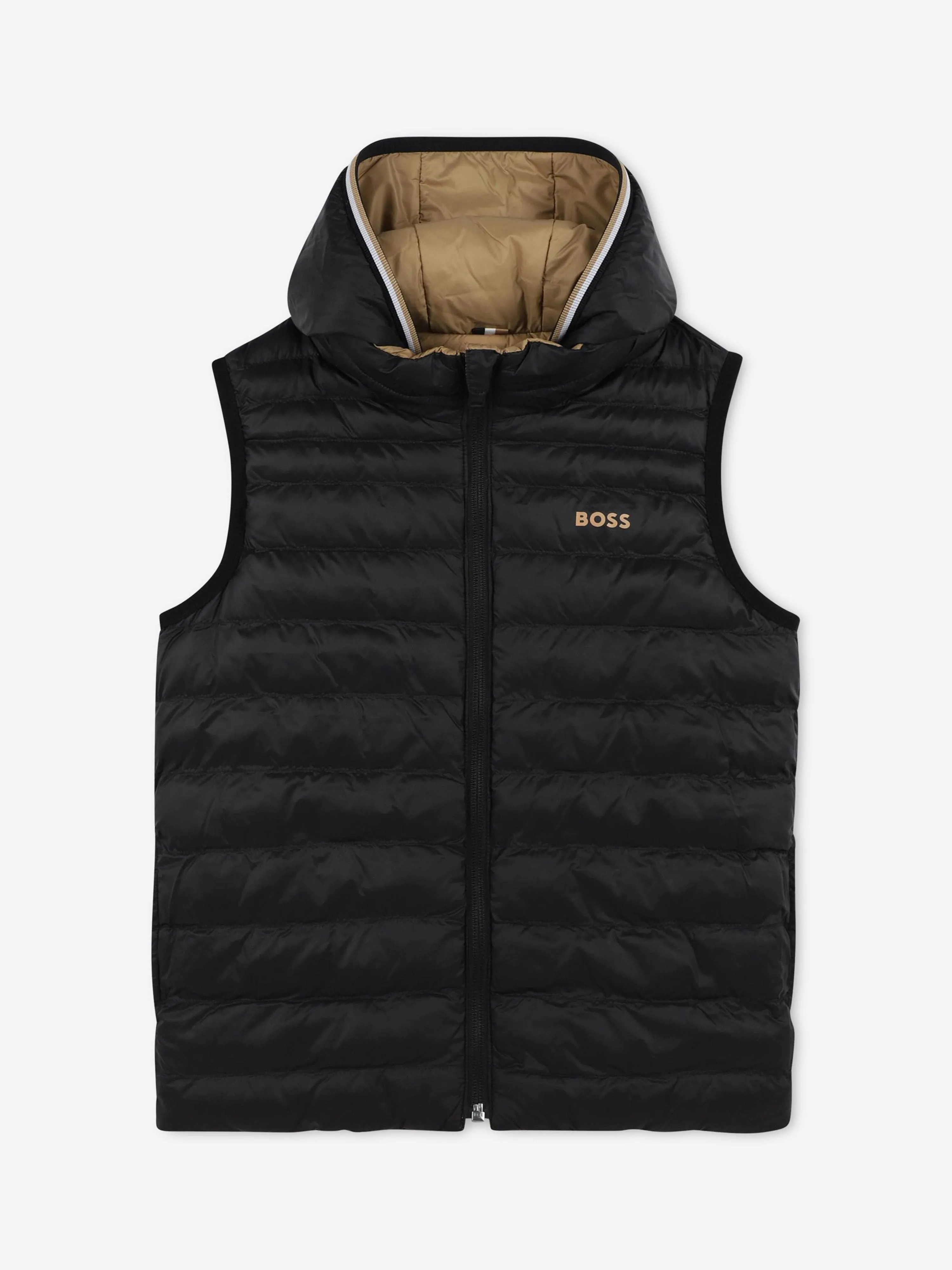 BOSS Boys Reversible Gilet in Brown