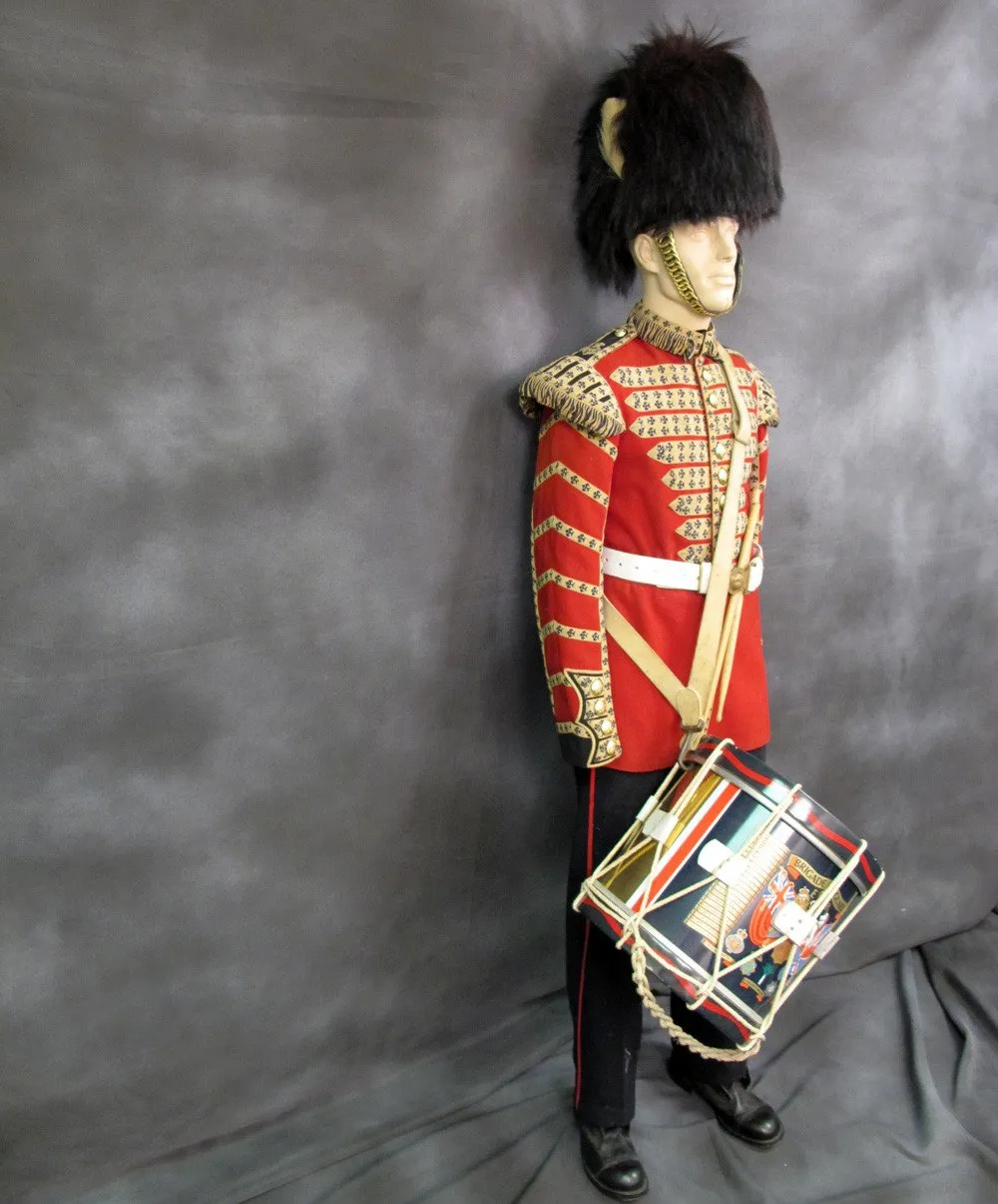 British Grenadier Drummer Uniform & Drum Set: One Only