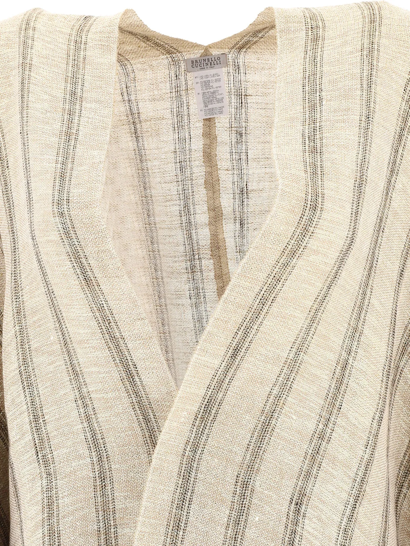 Brunello Cucinelli Striped Asymmetric Hem Poncho