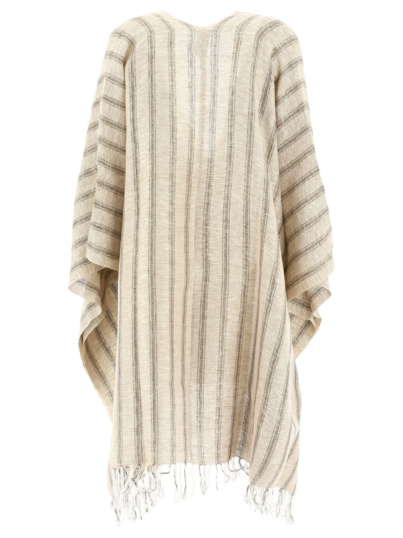 Brunello Cucinelli Striped Asymmetric Hem Poncho