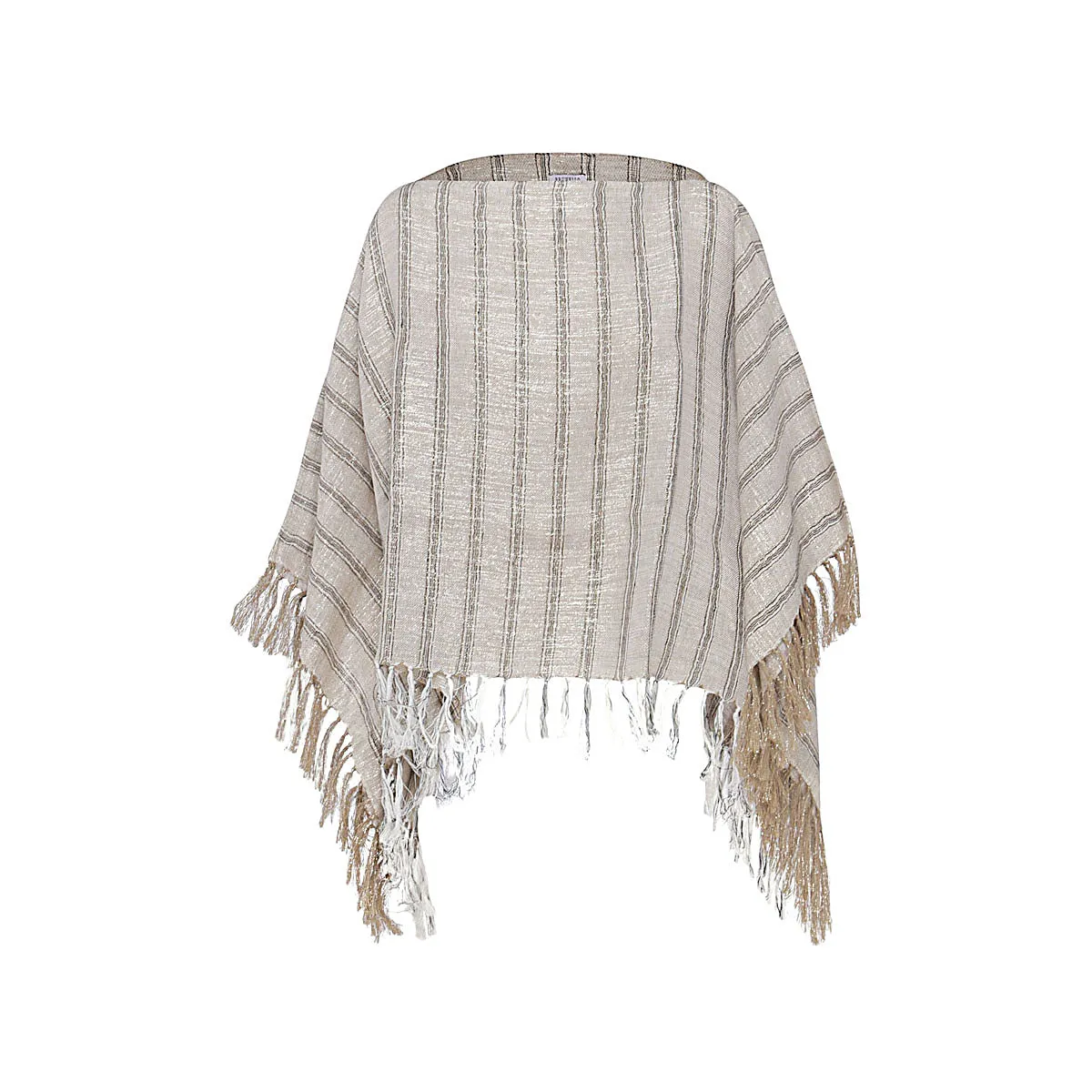 Brunello Cucinelli Striped Crewneck Poncho