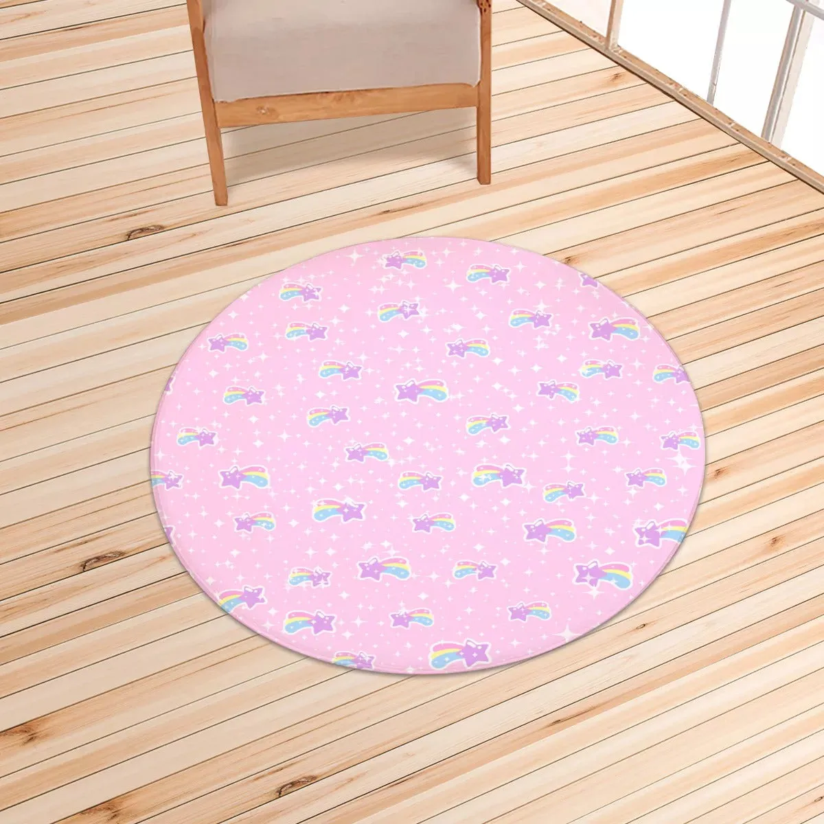 Bubblegum Bunny Shooting Stars Round Mat